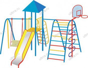 Игровой комплекс 5 скат нерж. h=1м ВИЗ-102 - Оборудование для детских садов "УльтРРа", Екатеринбург
